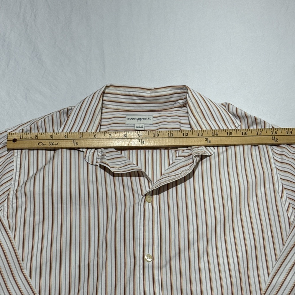 Banana Republic Shirt Men's L Striped Button Down Dress Casual Long Sleeve - Picture 4 of 7